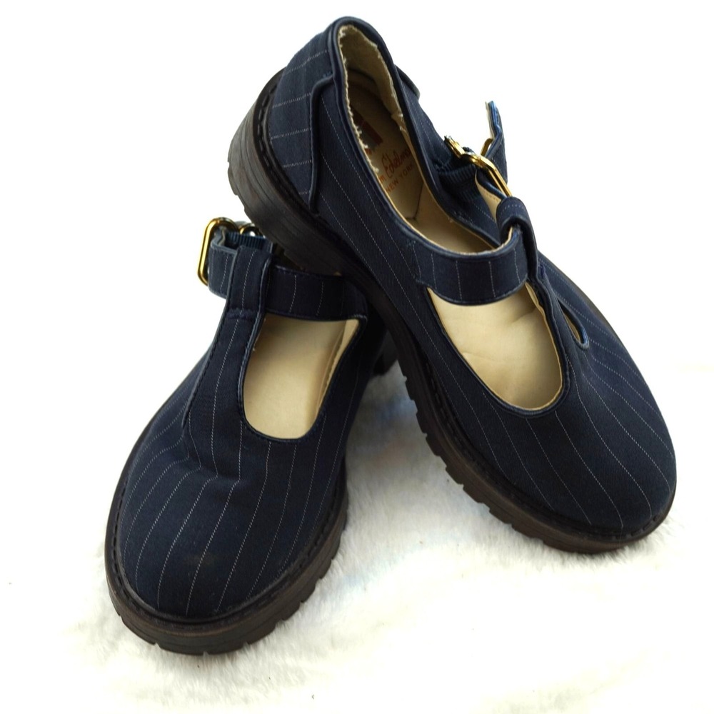 Sam‎ Edelman Girls Taelor Kids Pinstripe Loafers Platform Size 12M